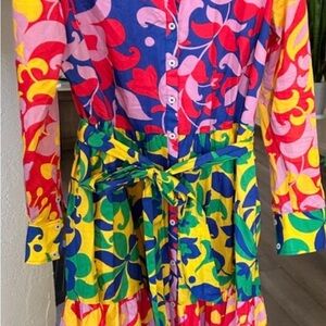 Boden - RARE Cotton Floral Maxi Shirt Dress